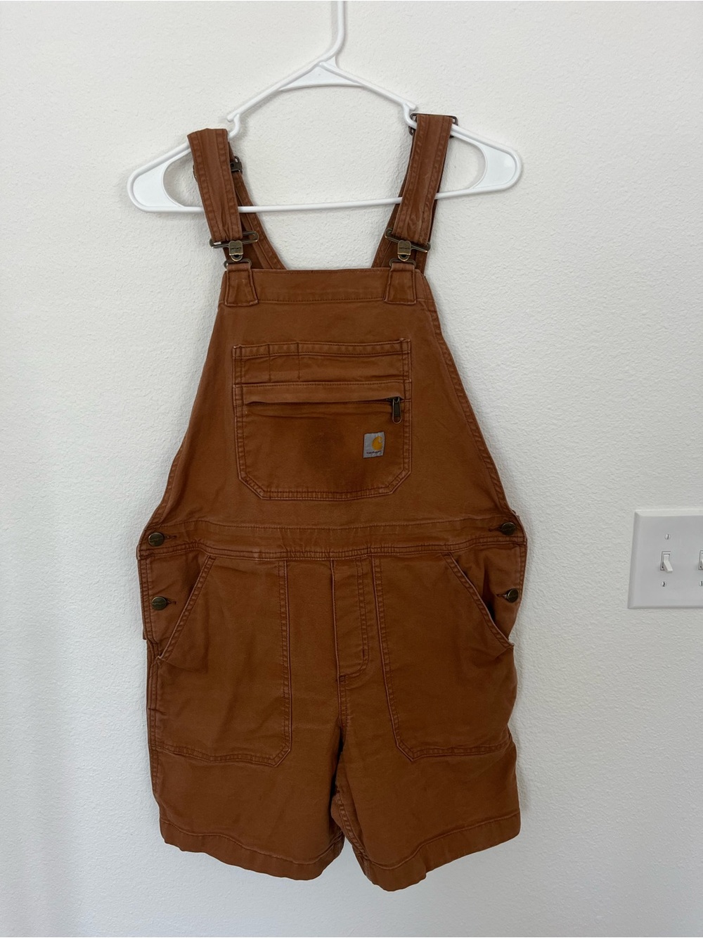 Carhartt Relaxed Fit Canvas Shortall Overalls Utility Pockets‎ Womens M